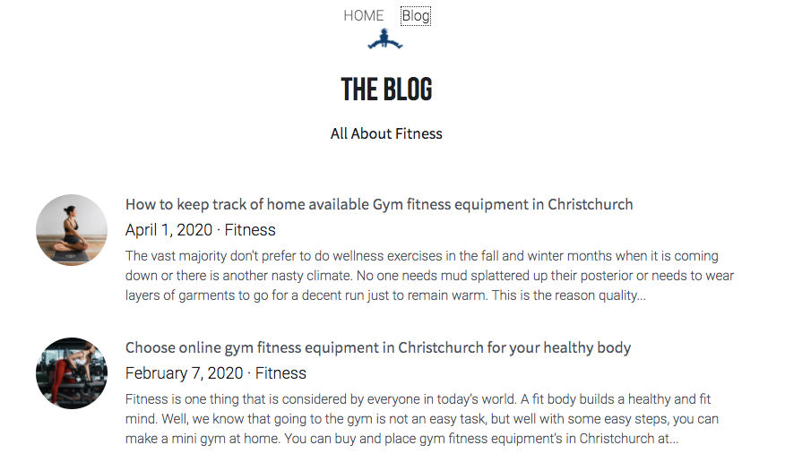 fitness blog content on a Strikingly user's website fitness blog content on a Strikingly user's website